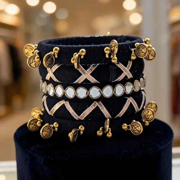 Black_Cotton_Traditional_Design_Bangles_For_Women