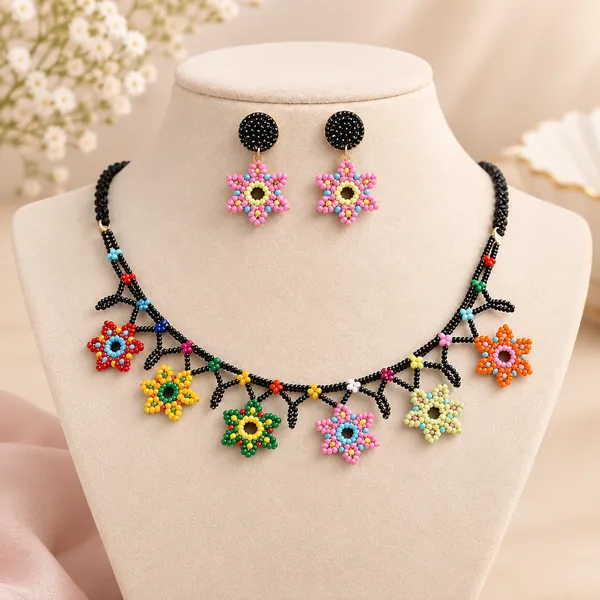 Red_Cotton_Traditional_Design_Choker_Necklace_For_Women