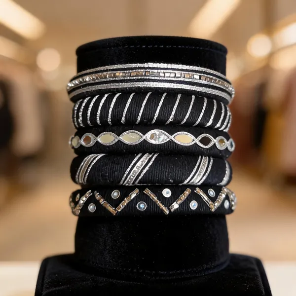 Black_Cotton_Traditional_Design_Bangles_For_Women