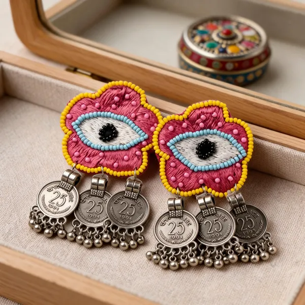 Multicolor_Cotton_Traditional_Design_Earrings_For_Women