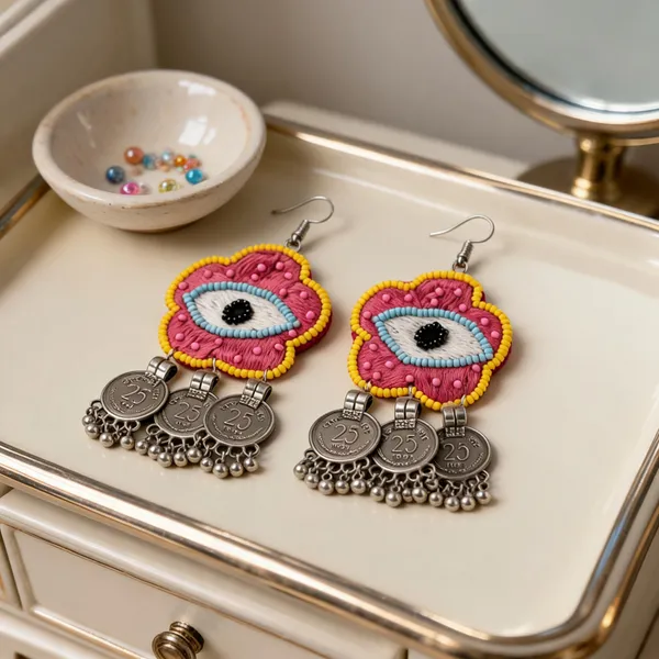 Multicolor_Cotton_Traditional_Design_Earrings_For_Women