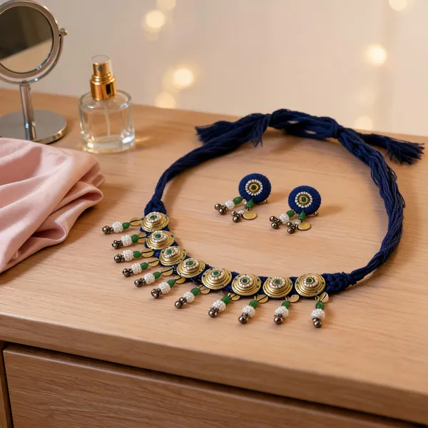 Blue_Cotton_Traditional_Design_Necklace_For_Women