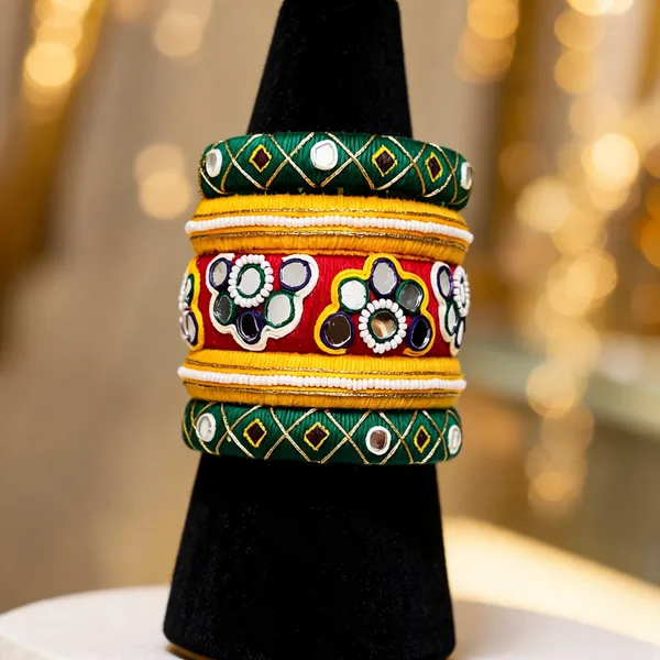 Multicolor_Cotton_Traditional_Design_Bangles_For_Women