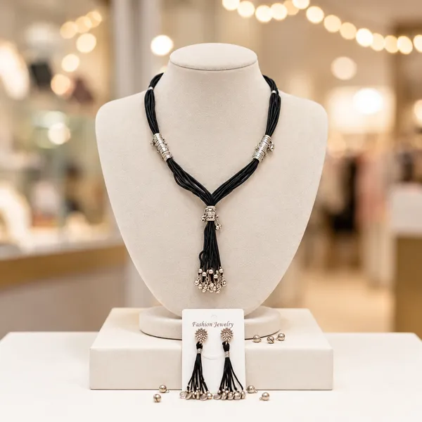 Black_Cotton_Traditional_Design_Necklace_For_Women