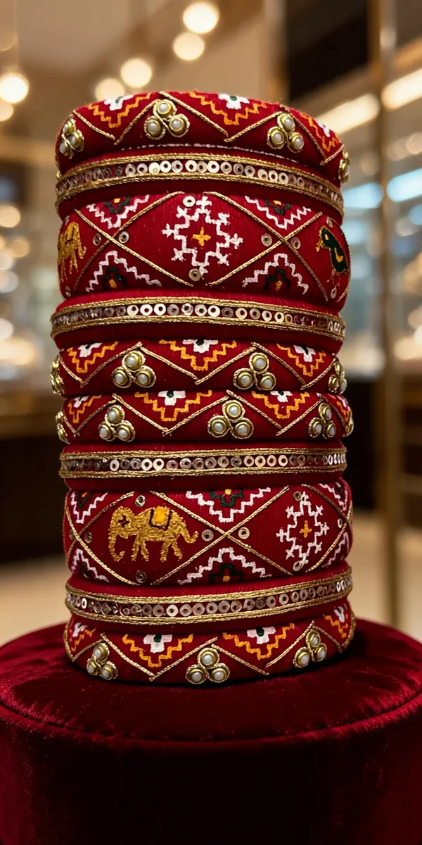 Red_Cotton_Traditional_Design_Bangles_For_Women