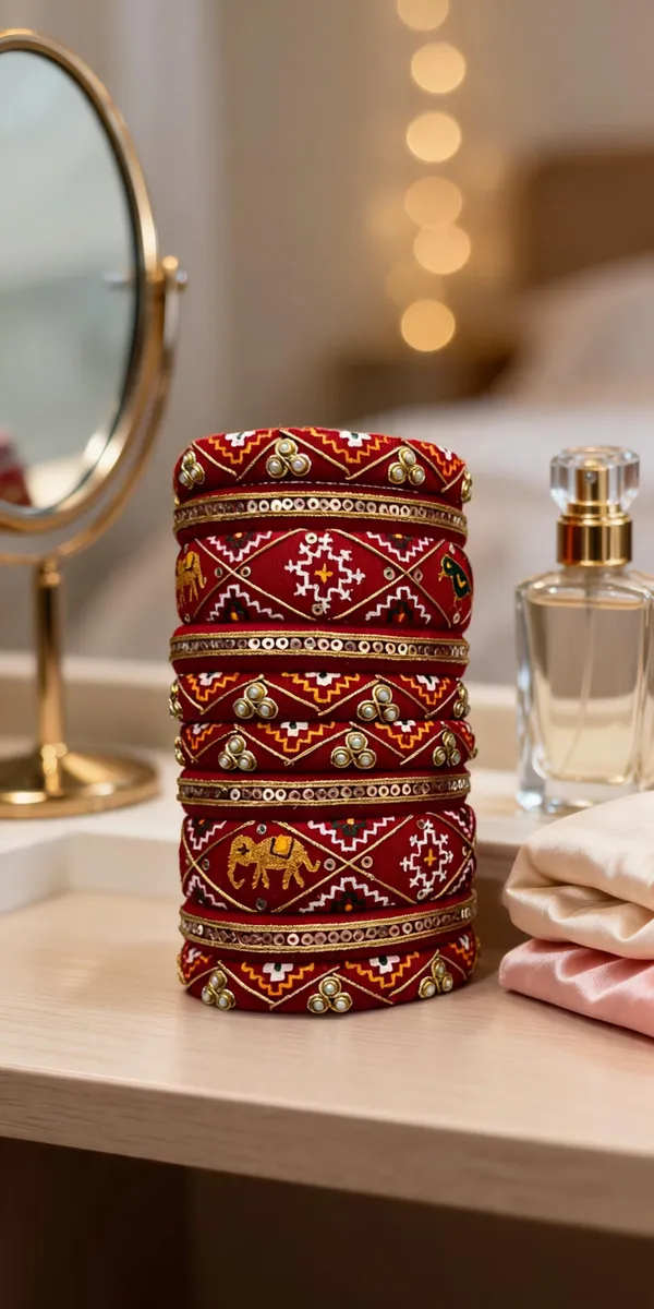 Red_Cotton_Traditional_Design_Bangles_For_Women