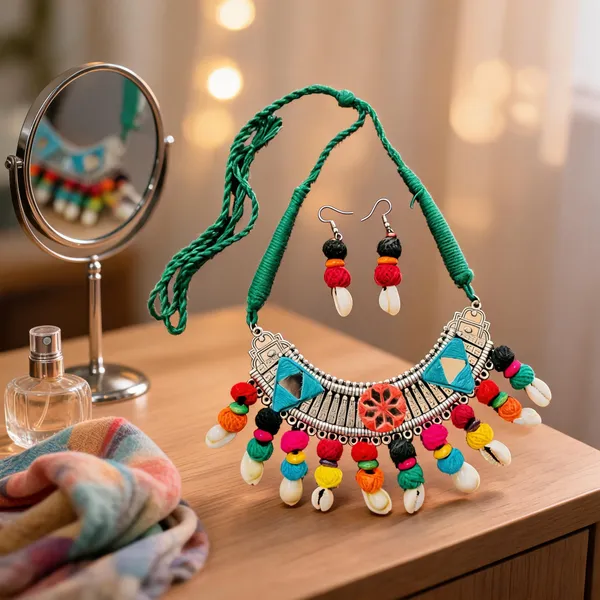 Multicolor_Cotton_Traditional_Design_Necklace_For_Women