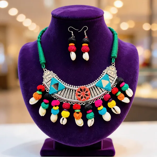 Multicolor_Cotton_Traditional_Design_Necklace_For_Women