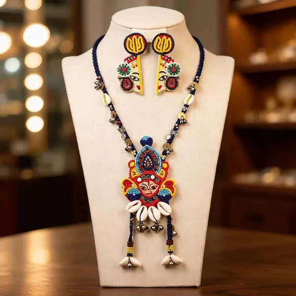 Blue_Cotton_Traditional_Design_Necklace_For_Women