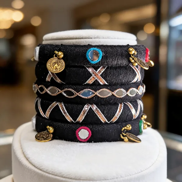 Navy_Cotton_Traditional_Design_Bangles_For_Women
