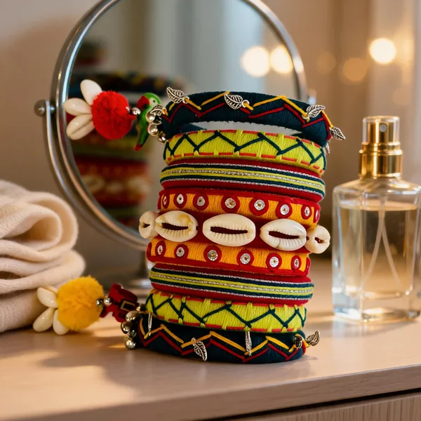 Multicolor_Cotton_Traditional_Design_Bangles_For_Women