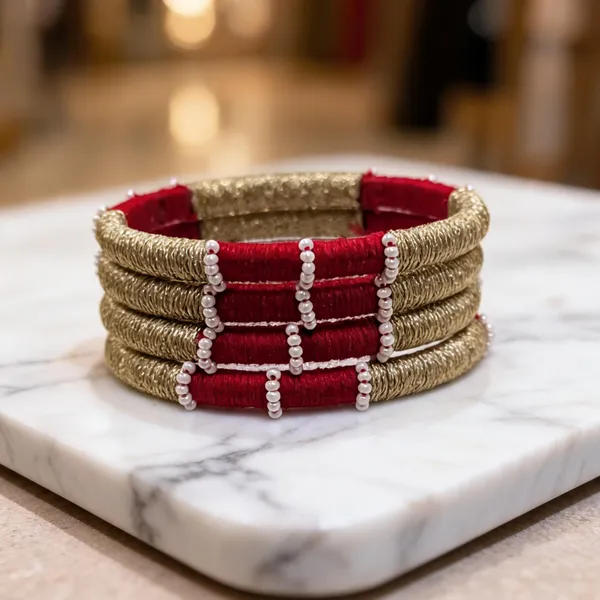 Red_Cotton_Traditional_Design_Bangles_For_Women