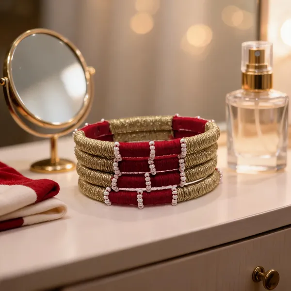 Red_Cotton_Traditional_Design_Bangles_For_Women