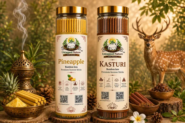 Untapped_Nature_Premium_Agarbatti_Stick_Combo_Pack_(Set_of_2)__-Pineapple_&_Kasturi_|_80_Sticks_Each_|_Long-Lasting_Natural_Aroma
