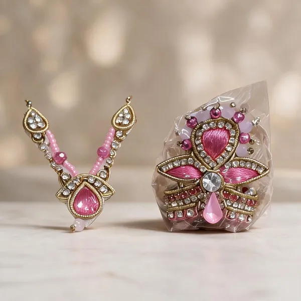 Pink_Stone_God_Mukut_And_Necklace
