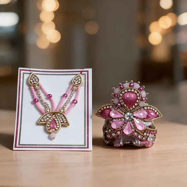 Pink_Stone_God_Mukut_And_Necklace_Combo