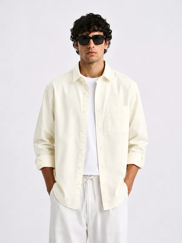 FOXEY_Men_Solid_Casual_Shirt