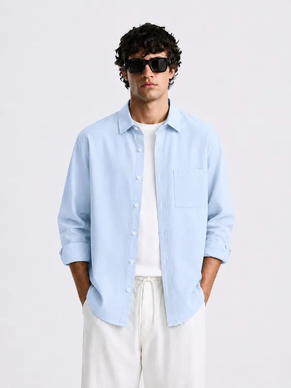 FOXEY_Men_Solid_Casual_Shirt