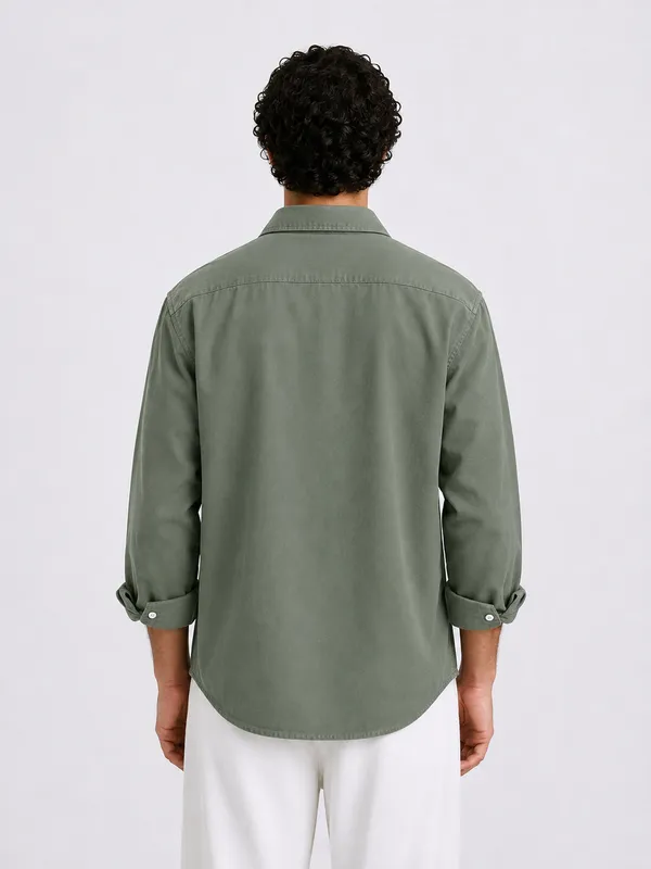FOXEY_Men_Solid_Casual_Shirt