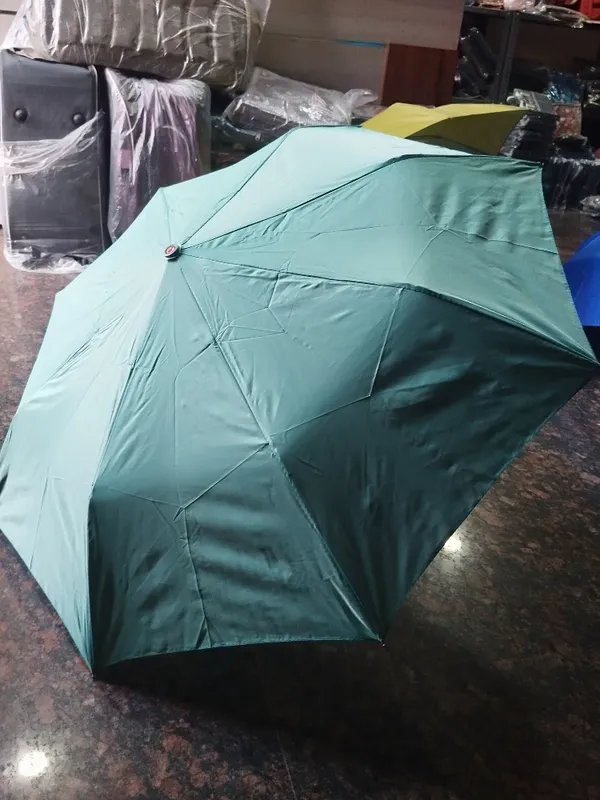 Teal_Polyester_Folding_Umbrella_For_Unisex