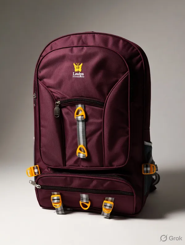 Burgundy_Polyester_Multi_Pocket_Backpack_For_Adults
