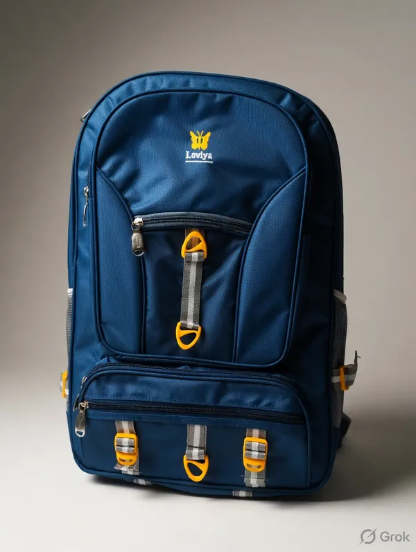 Navy_Polyester_Multi-Compartment_Backpack_For_Unisex