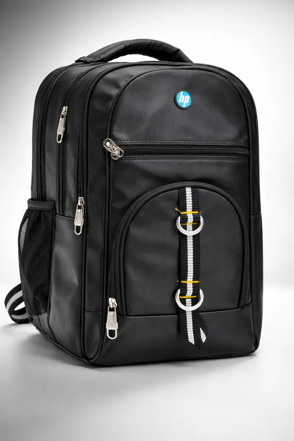 Black_Polyester_Multi-Compartment_Backpack_For_Men