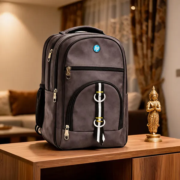 Black_Polyester_Multi-Compartment_Backpack_For_Unisex