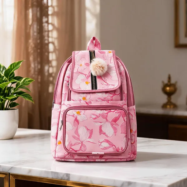 Pink_Polyester_Floral_Backpack_For_Women