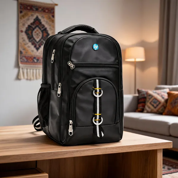 Black_Polyester_Multi-Compartment_Backpack_For_Men