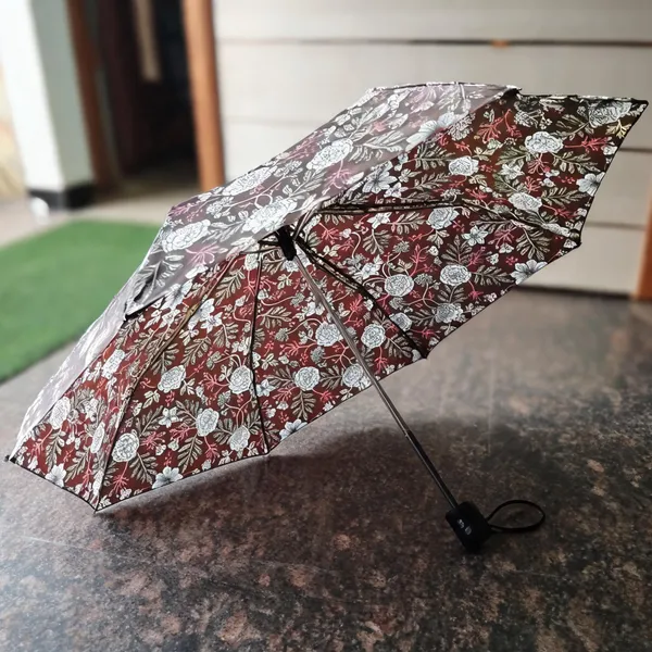 Brown_Polyester_Floral_Print_Folding_Umbrella_For_Adults
