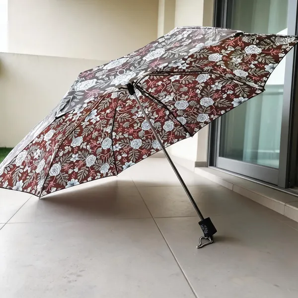 Brown_Polyester_Floral_Print_Folding_Umbrella_For_Adults
