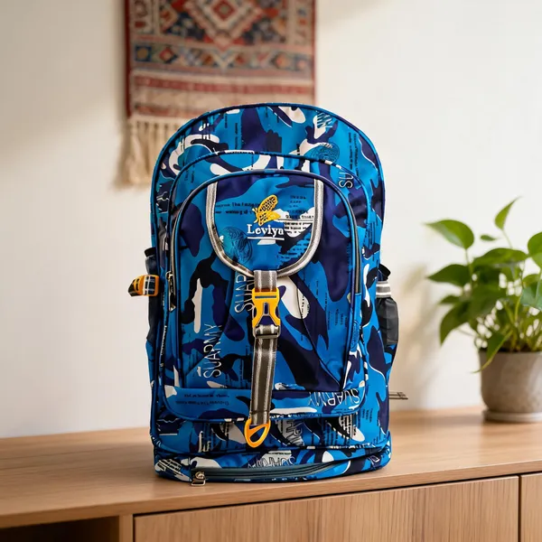 Blue_Polyester_Camouflage_Print_Casual_Backpack_For_Unisex