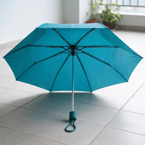 Teal_Polyester_Compact_Folding_Umbrella_For_Adults