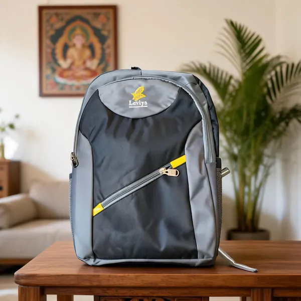 Grey_Polyester_Casual_Backpack_For_Unisex