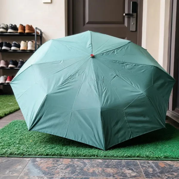 Teal_Polyester_Folding_Umbrella_For_Unisex
