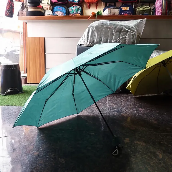 Teal_Polyester_Folding_Umbrella_For_Unisex