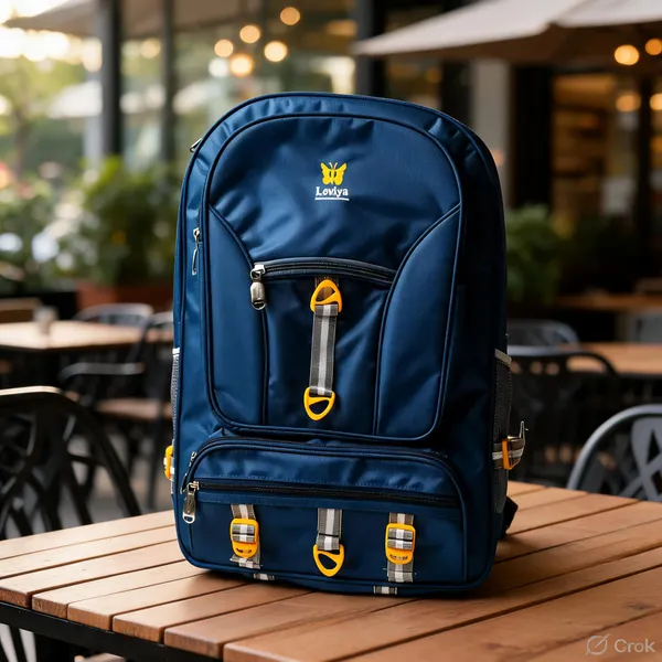 Navy_Polyester_Multi-Compartment_Backpack_For_Unisex