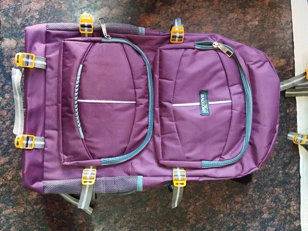 Purple_Polyester_Multi-Pocket_Backpack_For_Unisex