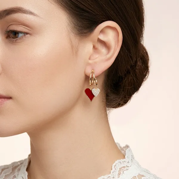 Gold_Toned_Red_Enamel_Heart_Drop_Earrings_For_Women
