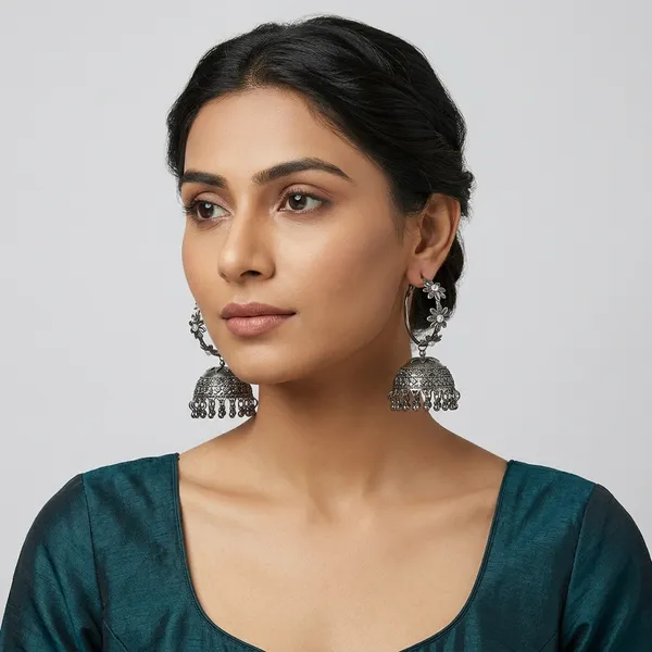 Oxidized_Silver_Floral_Hoop_Jhumka_Earrings_For_Women