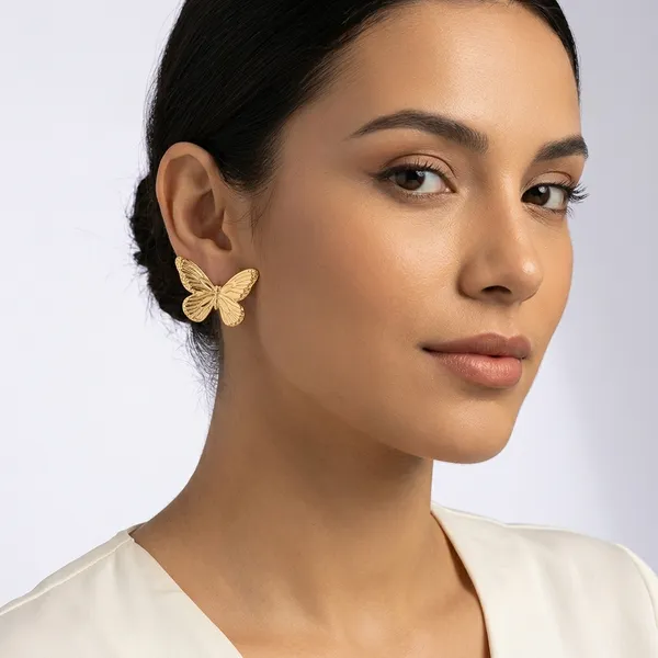 Gold_Toned_Butterfly_Stud_Earrings_For_Women