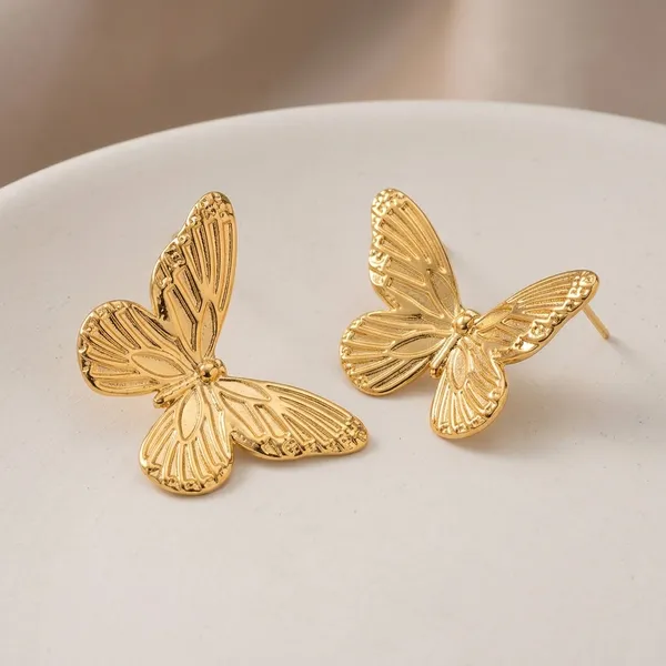 Gold_Toned_Butterfly_Stud_Earrings_For_Women