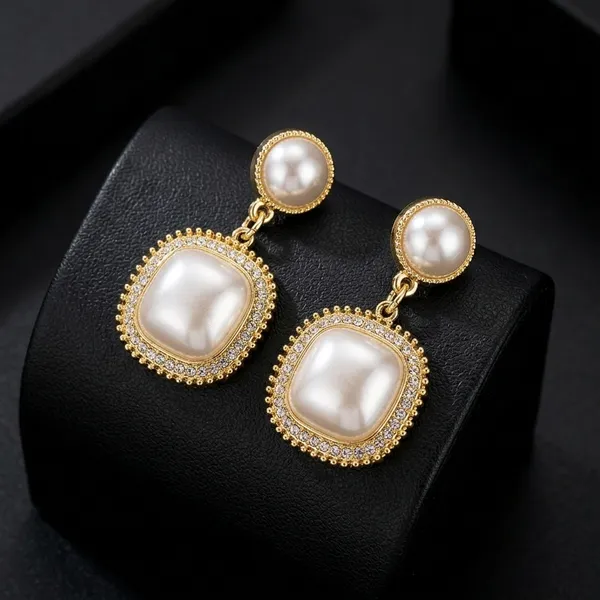Gold_Toned_Pearl_Studded_Drop_Earrings_For_Women
