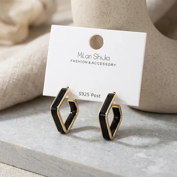 Black_Gold_Toned_Geometric_Hoop_Earrings_For_Women
