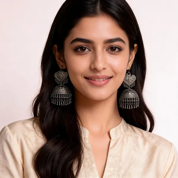 Oxidized_Silver_Heart_Jhumka_Earrings_For_Women
