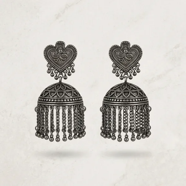 Oxidized_Silver_Heart_Jhumka_Earrings_For_Women