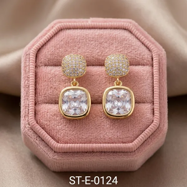 Gold_Toned_Cubic_Zirconia_Studded_Square_Drop_Earrings_For_Women