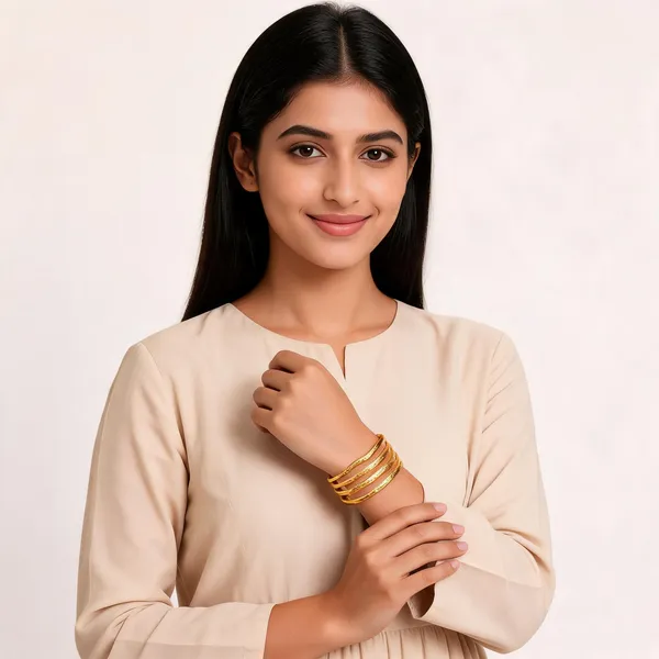 Gold_Toned_Multi_Layer_Textured_Cuff_Bangle_For_Women