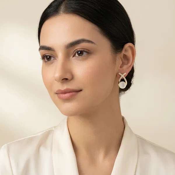 Gold_Toned_Criss_Cross_Pearl_Stud_Earrings_For_Women